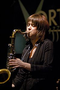 Ingrid Laubrock Quartet with Nels Kline, Ches Smith and Hank Roberts at The Stone at The New School Glass Box Theater, 55 W 13th St NYC